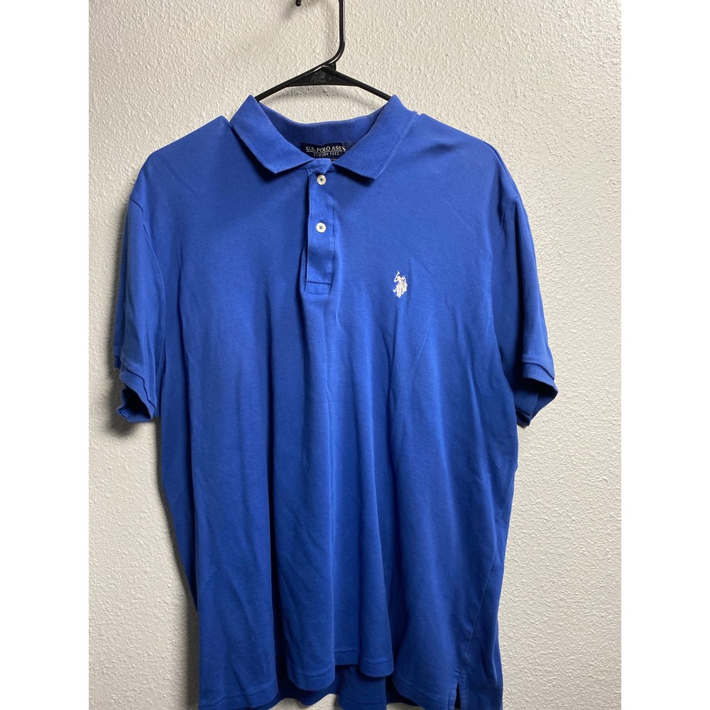US Polo Assn Mens XL Royal Blue Luxury Feel Cotton Short Sleeve‎ Polo Shirt